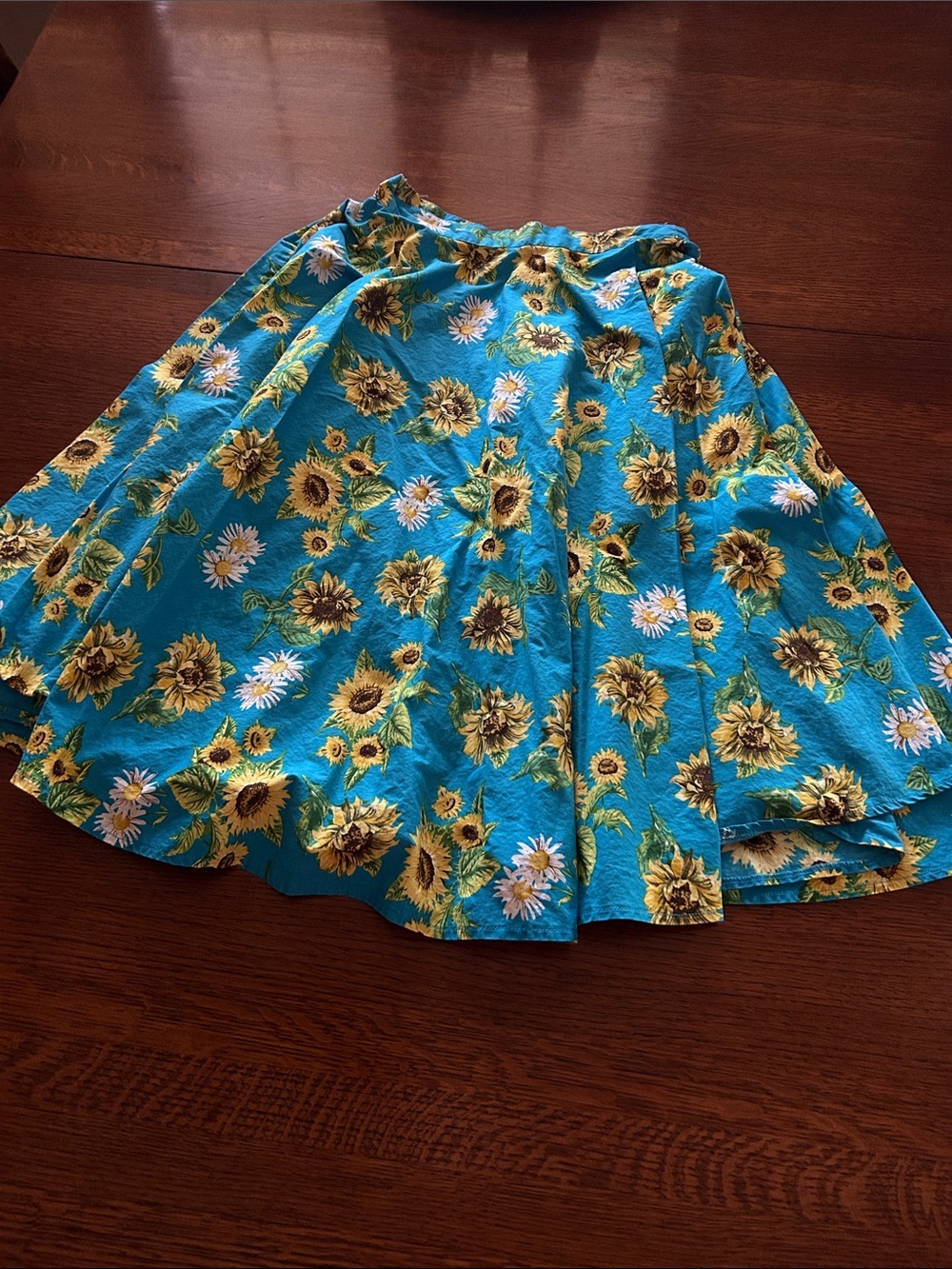 Turquoise Sunflower Circle Skirt